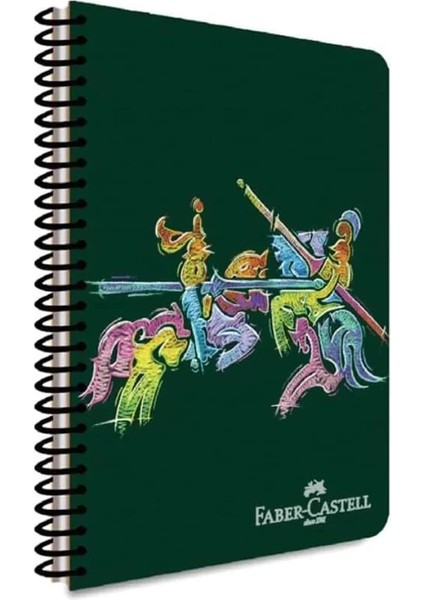 Şövalye Tasarımlı Spiralli Defter, A4, 100 Yaprak, 70G Kağıt, Düz Sayfa, Dayanıklı