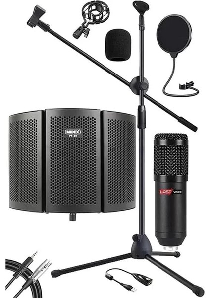 Pack Set-1 BM800 Mikrofon + Stand + Yalıtım Paneli + Filtre + Ses Kartı