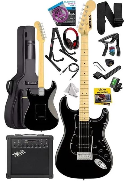 RPH-40BK-25AMP Elektro Gitar Seti 25 Watt Gai̇n'li̇ Bluetooth Şarjlı Amfi ve Full Set fiyatları
