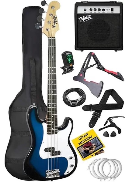 CBG-460BL 46 Inç 4/4 Yetişkin Amfili Bas Gitar Seti Blue