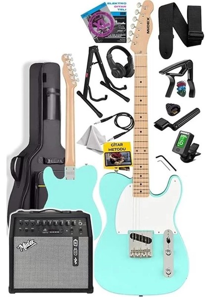 TLX-50GR-50AMP Tele Kasa Maple Klavye 2 Single-Coil 50W Amfili Elektro Gitar fiyatları