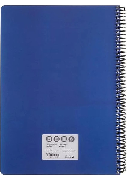 Renkli Spiralli Defter, A4, 100 Yaprak, 70G Kağıt, Düz Sayfa, Dayanıklı Kapak, Kolay fiyatları
