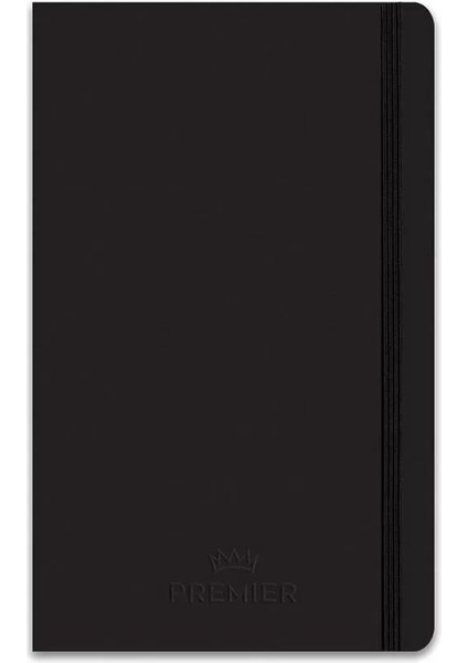 13X21 96 Yaprak Kareli Ciltli Premier Defter - Siyah