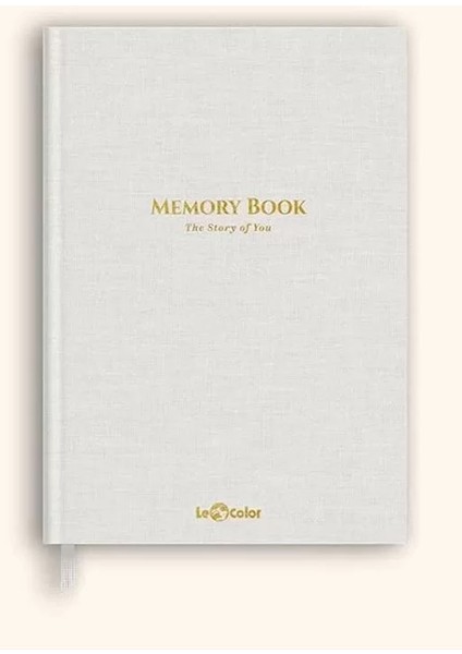 Memory Book Keten Hatıra Defteri Altın Kenarlı Anı Albümü Beyaz