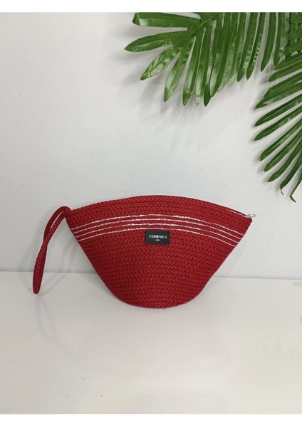 Veronica Art Renkli Makyaj Çantası, Clutch El Çantası , Polyester Tress Çanta