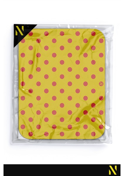 Sarı Kırmızı Puantiye Desenli Ergonomik Mouse Pad - 23 cm x 19 cm - Kaydırmaz Taban Ev ve Ofis Kullanımı Için Ideal Fare Altlığı Mousepad