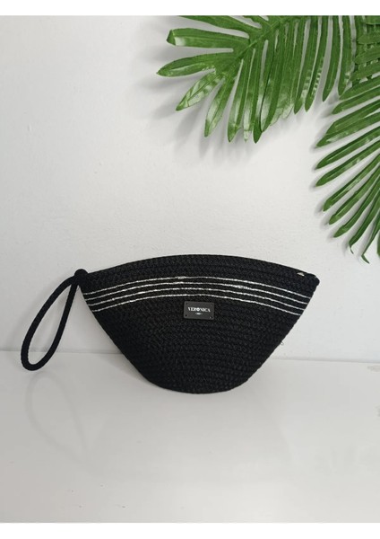 VeronicaArt Renkli Makyaj Çantası, Clutch El Çantası , Polyester Tress Çanta