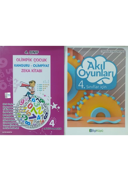 Altın Nokta Yayınevi 4. Sınıf Olimpik Çocuk Bilsem Kanguru Olimpiyat Zeka Kitabı+Bilgi Küpü Yayınları 4.sınıf Akıl Oyunları