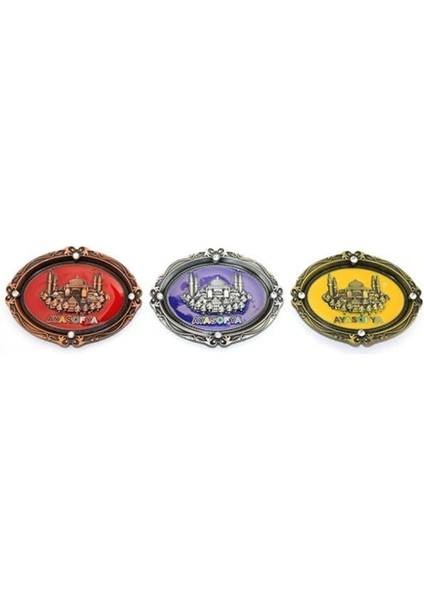 Istanbul Temalı Metal Magnet Ayasofya Kabartmalı
