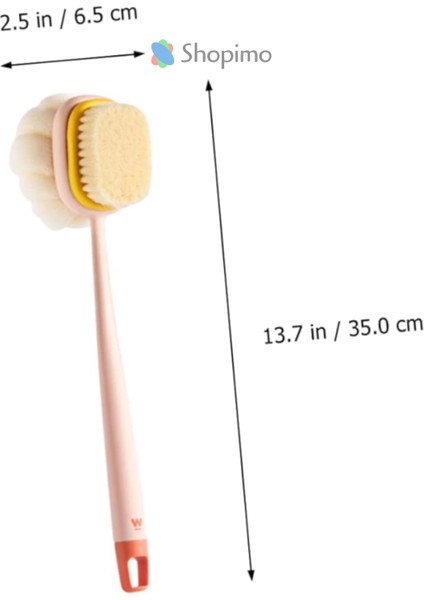 Çift Taraflı Banyo Sırt Kesesi Yumuşak Duş Lifi Uzun Saplı Masajlı Banyo Fırçası indirimleri