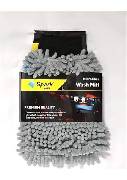 7050 Mikrofiber Şönil Oto Temizlik ve Kurulama Eldiveni 16X24 Cm. Gri̇