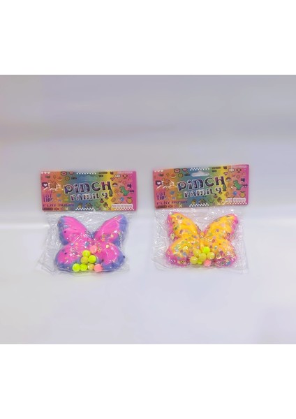 1 Adet Kelebek Squishy Oyuncağı Sukuşi (9X9CM) Rastgele Renk