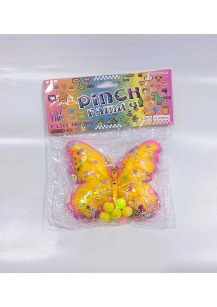 1 Adet Kelebek Squishy Oyuncağı Sukuşi (9X9CM) Rastgele Renk modelleri