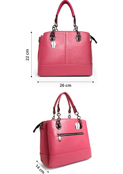 Kadın Siyah Hakiki Deri El ve Omuz Çantası Zincir Detaylı indirimleri