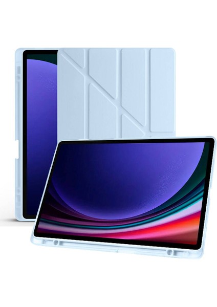 Galaxy Tab S6 Lite 2024 P610 P617 P620 10.4 Kalem Bölmeli, Smart Cover, Stand Özellikli, Pu Deri Koruyucu Kılıf (S Pen Uyumlu)