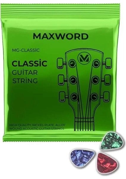 Gt-Classic Kaliteli Klasik Gitar Teli 1 Takım Set (Pena Hediye)
