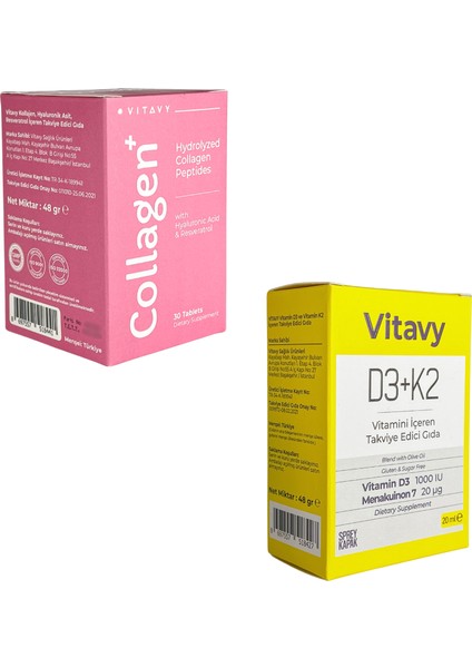 Collagen & Hyaluronic Acid & Resveratrol ve D3K2 Vitamini Sprey 20 ml 2'li Set