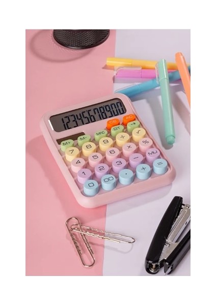 Pinterest Hesap Makinesi 12 Hazneli LCD Ekran Açılı Geniş Ekran,güneş Enerji ve Pilli Hesap Makinesi