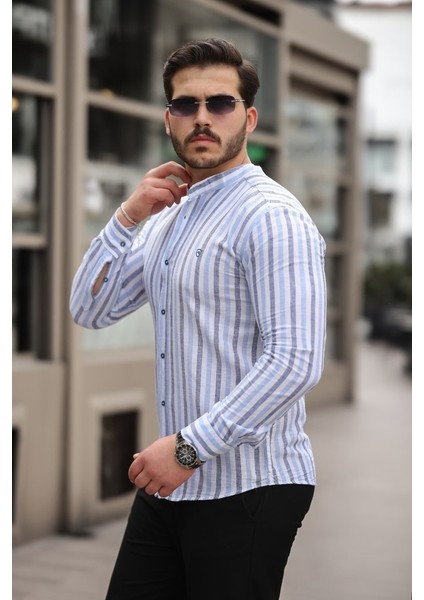Erkek Çizgili Hakim Yaka Gömlek fiyatları