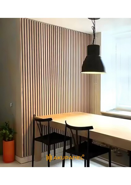 Flex 60X245 cm Meşe Renk Akustik Ahşap Duvar Paneli