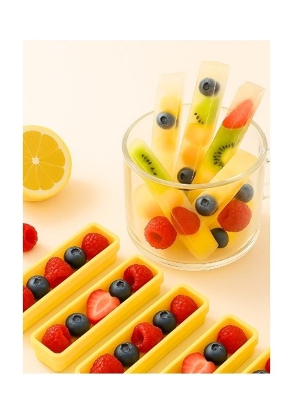 3 Adet Dikdörtgen Kapaklı Çubuk Şekilli Silikon Buz Kalıbı Kahve Kokteyl Içecek Sunum Buzluk 13 cm fiyatları