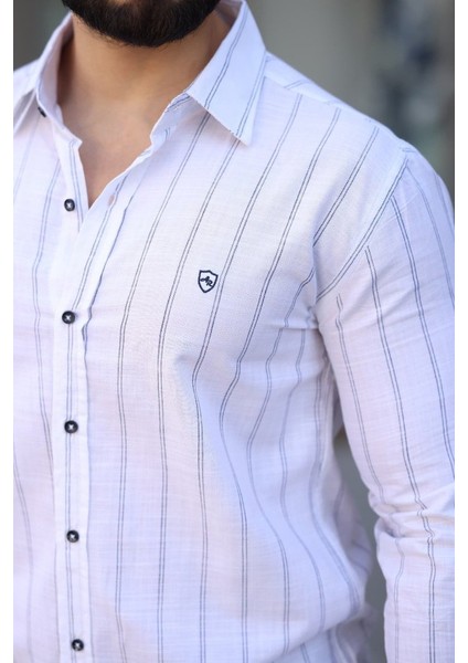 Erkek Pamuklu Çizgi Desenli Gömlek fiyatları