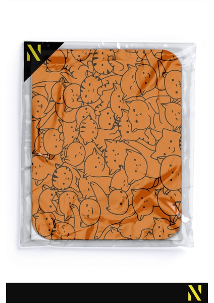 Sevimli Kediler Turuncu Renkli Ergonomik Mouse Pad - 23 cm x 19 cm - Kaydırmaz Taban Ev ve Ofis Kullanımı Için Ideal Fare Altlığı Mousepad