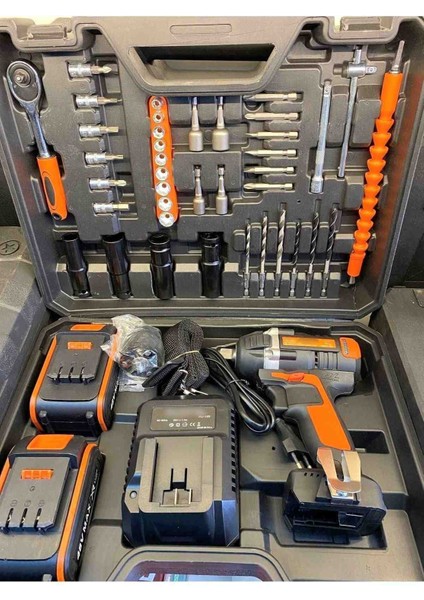 48V Çift Pilli Şarjlı Bijon Somun Sökme Sıkma Darbeli Kömürsüz Motor, Matkap Uçlu Set fiyatları