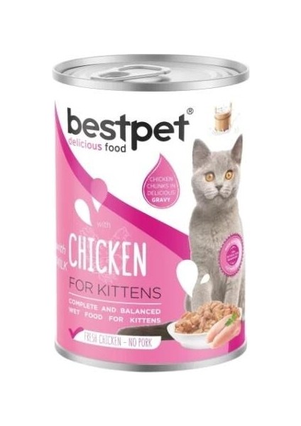 Tavuklu ve Sütlü Yavru Kedi Konservesi 400 gr