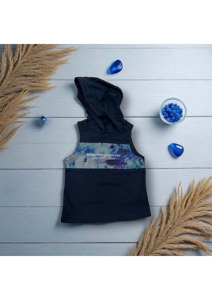 Kapüşonlu Fileli Kolsuz Tshırt - Nanıca Kıds - NNC122315 - Siyah - 5 Yaş - NNC122315-SIYAH-5 Yaş Siyah