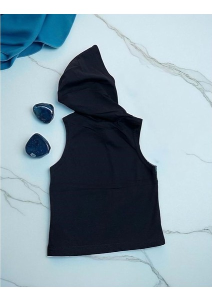 Kapüşonlu Fileli Kolsuz Tshırt - Nanıca Kıds - NNC122315 - Siyah - 5 Yaş - NNC122315-SIYAH-5 Yaş Siyah fiyatları