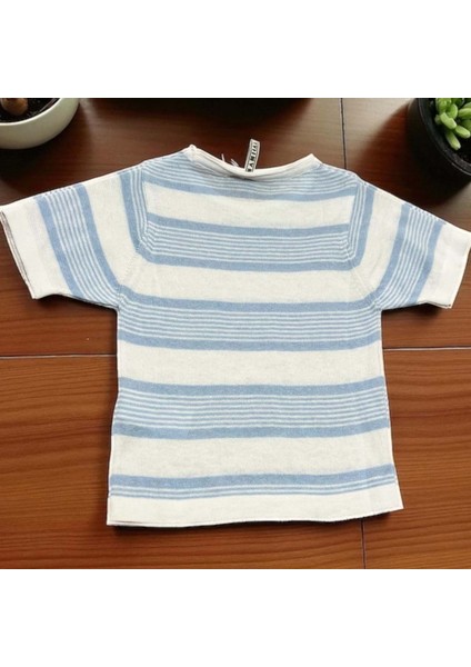 Çizgili Kısa Kol Tshırt Mavi fiyatları