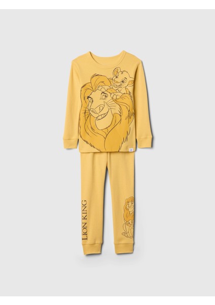 Bebek Sarı %100 Organik Pamuk Disney Grafikli Pijama Takımı