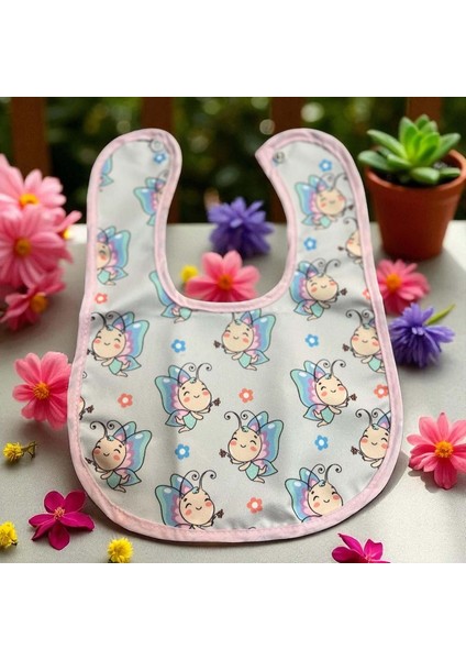 Baskılı Üçlü Mama Önlüğü Fuşya fiyatları