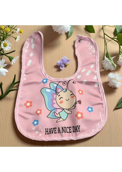 Baskılı Üçlü Mama Önlüğü Fuşya modelleri