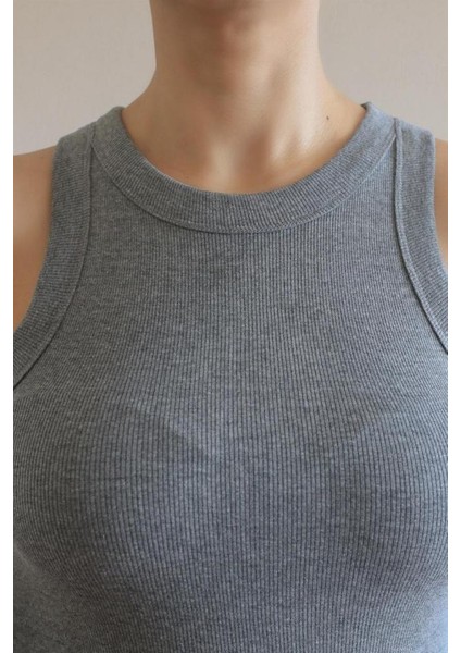 Kadın Premium Doku Antrasit Fitilli Pamuklu Atlet fiyatları