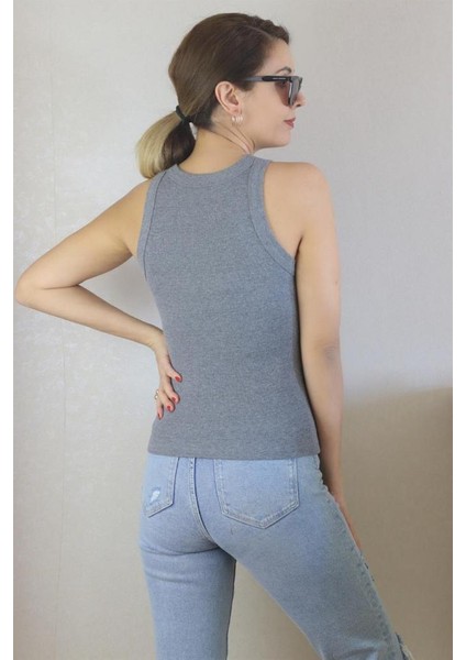 Kadın Premium Doku Antrasit Fitilli Pamuklu Atlet indirimleri