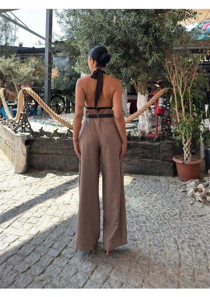 Vizon Keten Kemerli Pantolon modelleri