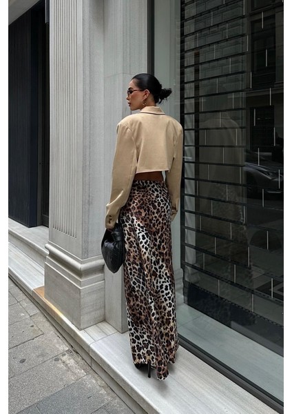 Kadın Multi Polyester Animal Desenli Saten Uzun Etek fiyatları