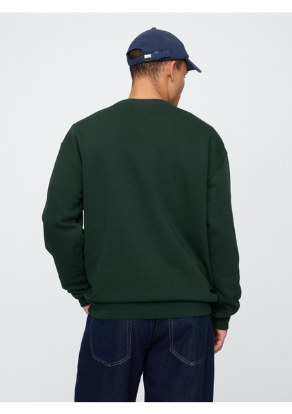 Erkek Koyu Yeşil Gap Logo Relaxed Fleece Sweatshirt fırsatları