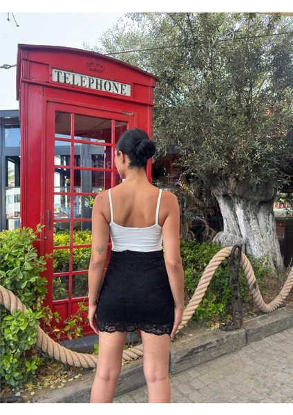 Siyah Dantelli Mini Etek fiyatları