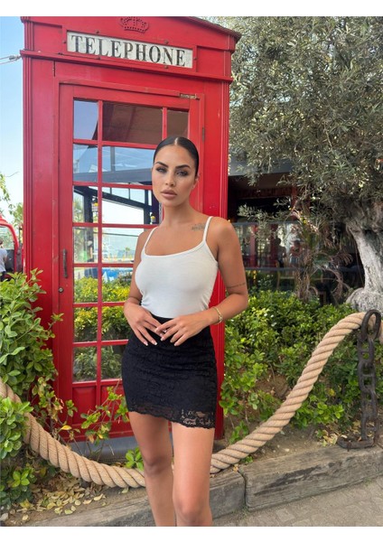 Siyah Dantelli Mini Etek indirimleri