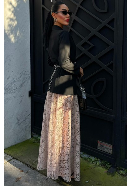 Kadın Vizon Dantel Maxi Uzun Etek indirimleri