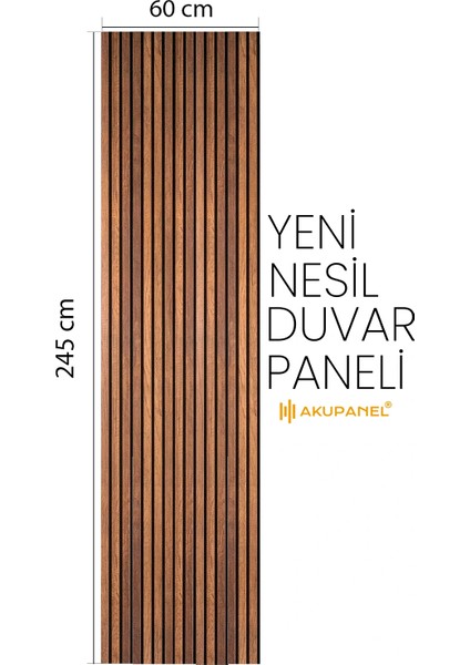 Mod 60X245 cm Ceviz Renk Akustik Ahşap Duvar Paneli fiyatları