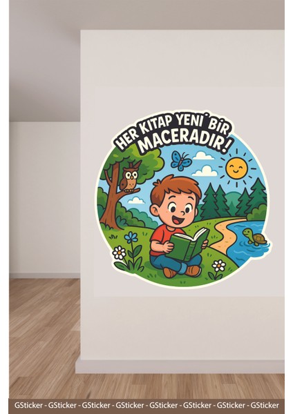 Her Kitap Yeni Bir Maceradır Okul Posteri Anaokulu Anasınıfı Kreş Çocuk Odası Duvar Sticker fırsatları