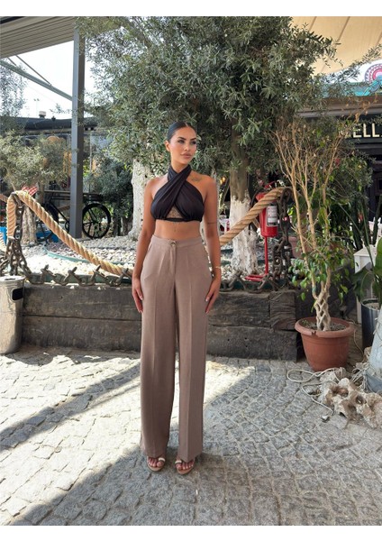 Vizon Keten Düz Paça Pantolon indirimleri