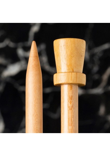 Dikiş Atölyesi Için 8mm 36CM Ahşap Örgü Şişi