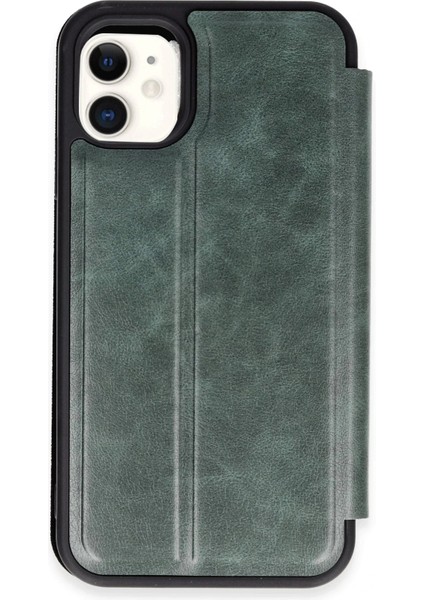 iPhone 11 Kılıf Flip Cover - Koyu Yeşil