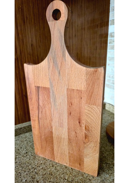 Ahşap Doğrama Tahtası - 39 X 19 cm - Kayın Ağacı - Kahverengi