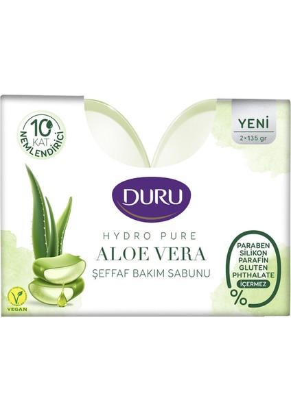 Hydropure Aloevera Şeffaf Bakım Sabunu 2*135 gr
